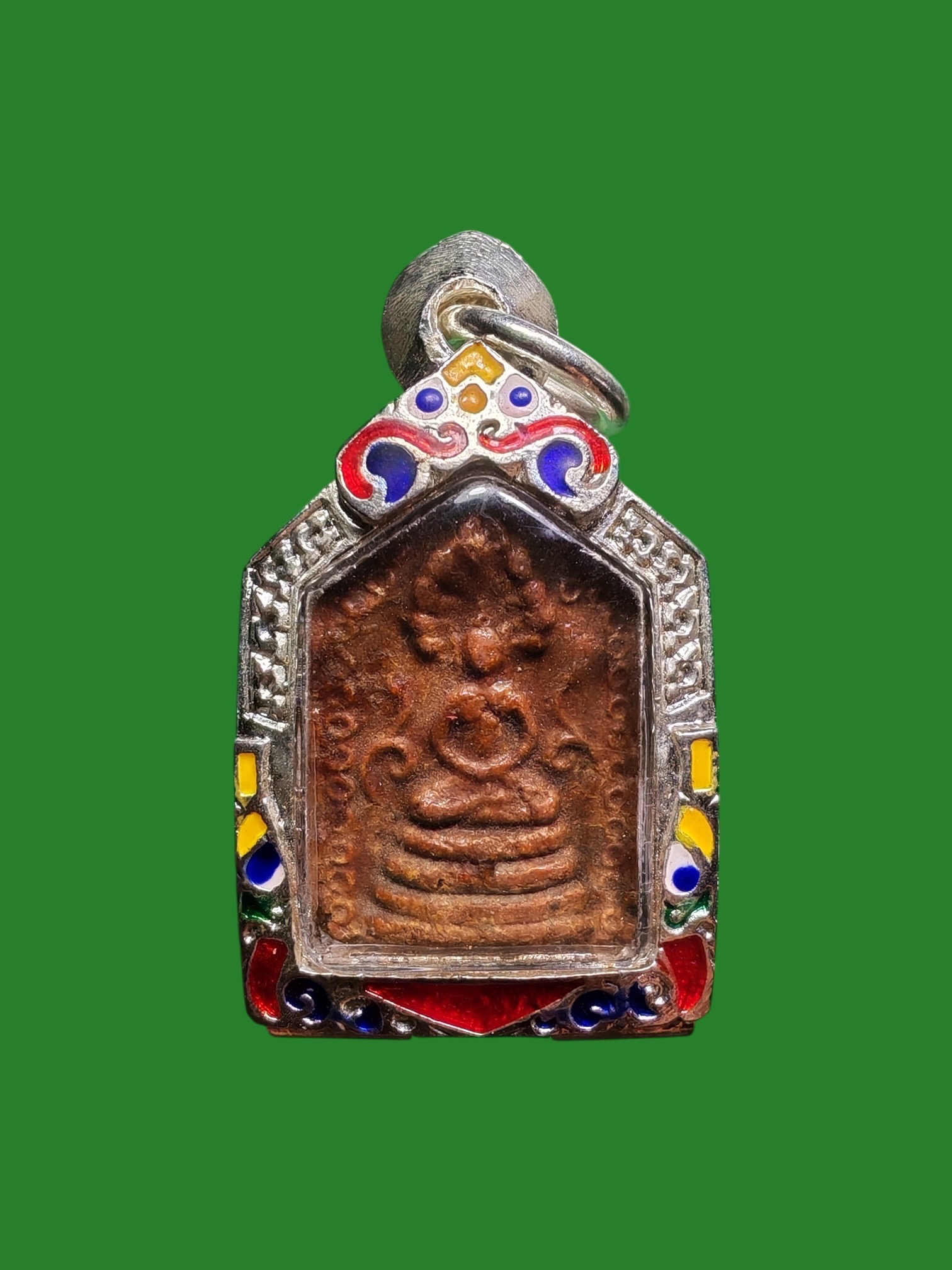 Phra Pim Prok Bodhi, Luang Pho Oy, Wat Sai, 2480, Herb Powder, Yantra Reverse