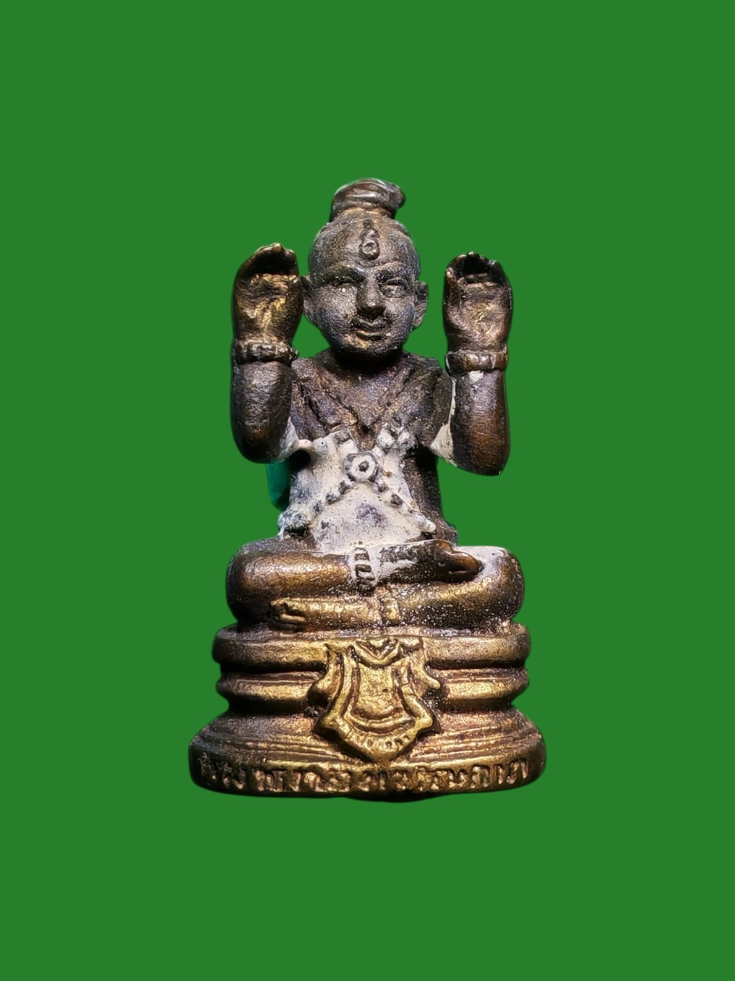 Kumarn Thong Charoen Lap, Metal, Portable Size, Large Stamp, Special Edition, Year 2542, Base Filled with Earth and Bone Ash, Luang Pu Yhaem, Wat Sam Ngam, Nakhon Pathom